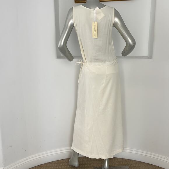 CLOTHES SARA STURGEON MAXI WRAP DRESS BEIGE SIZE 2 - Picture 4 of 14